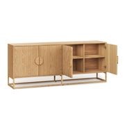 Braxton Ripple Slatted Sideboard | 180cm | Natural Oak gallery detail image