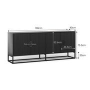 Braxton Ripple Slatted Sideboard | 180cm | Black Oak gallery detail image