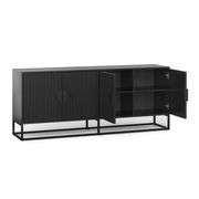 Braxton Ripple Slatted Sideboard | 180cm | Black Oak gallery detail image