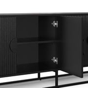 Braxton Ripple Slatted Sideboard | 180cm | Black Oak gallery detail image