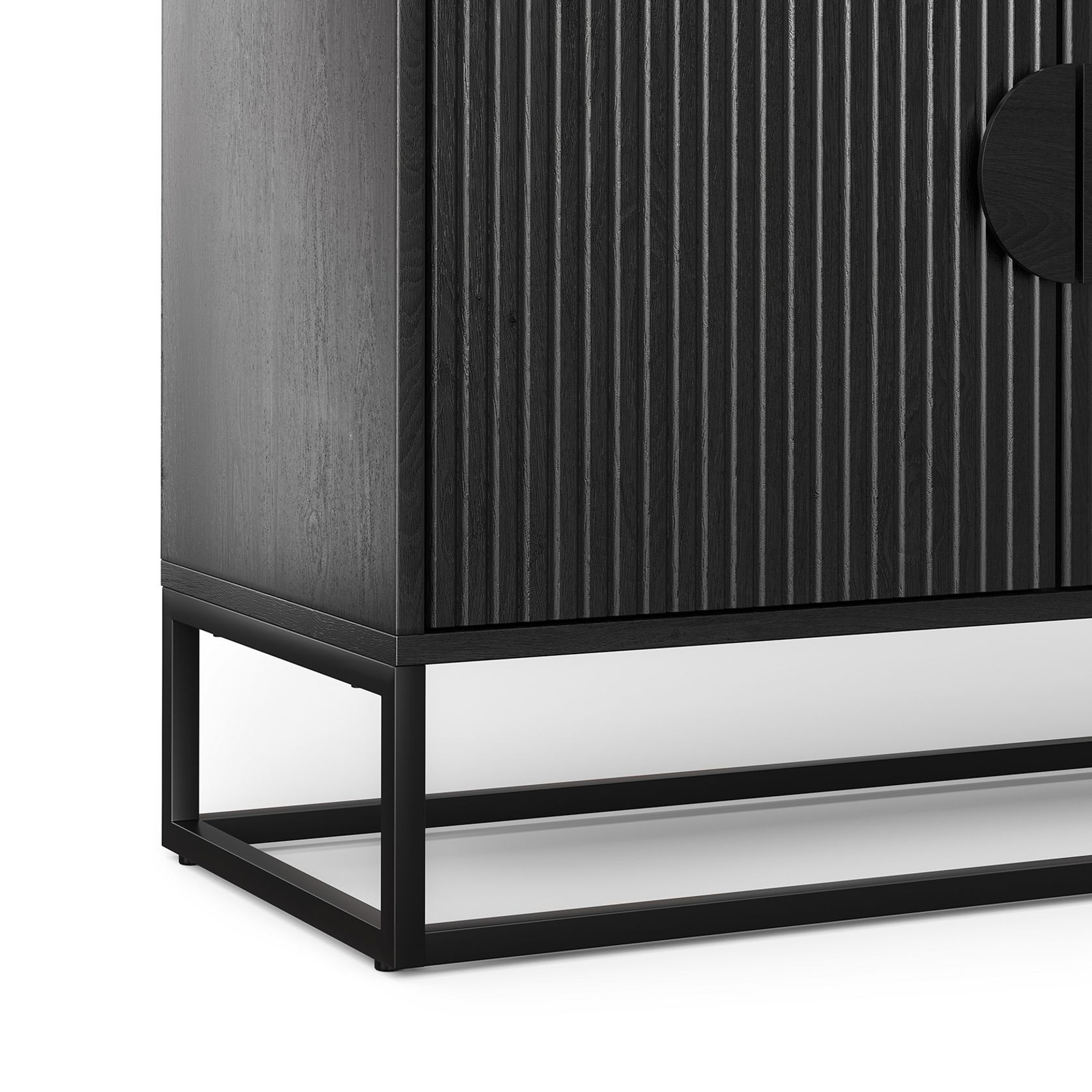 Braxton Ripple Slatted Sideboard | 180cm | Black Oak gallery detail image