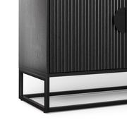 Braxton Ripple Slatted Sideboard | 180cm | Black Oak gallery detail image