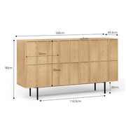 Linea 160cm Sideboard Cabinet Natural Oak | L3 Home gallery detail image