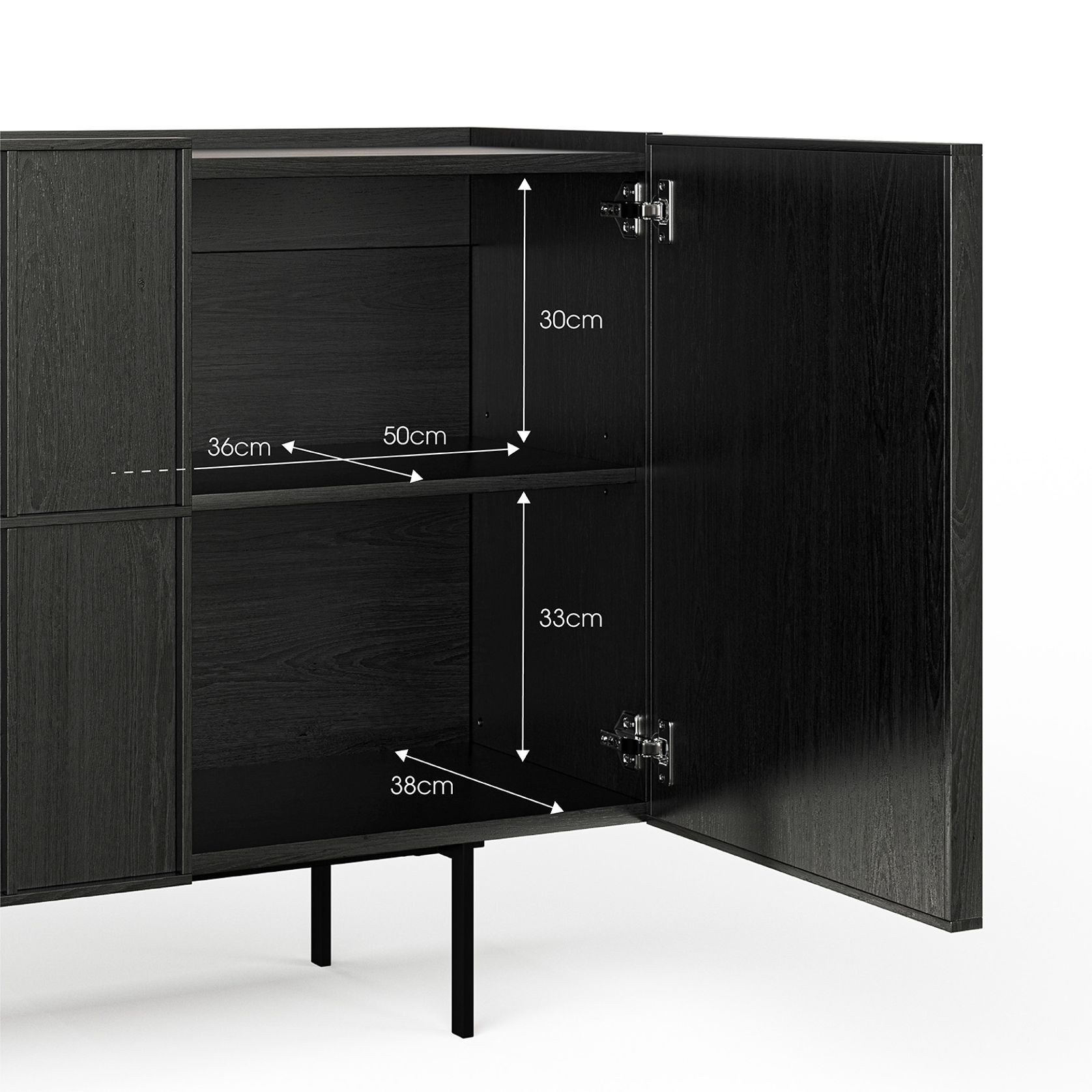 Linea 160cm Sideboard Cabinet Black Oak | L3 Home gallery detail image