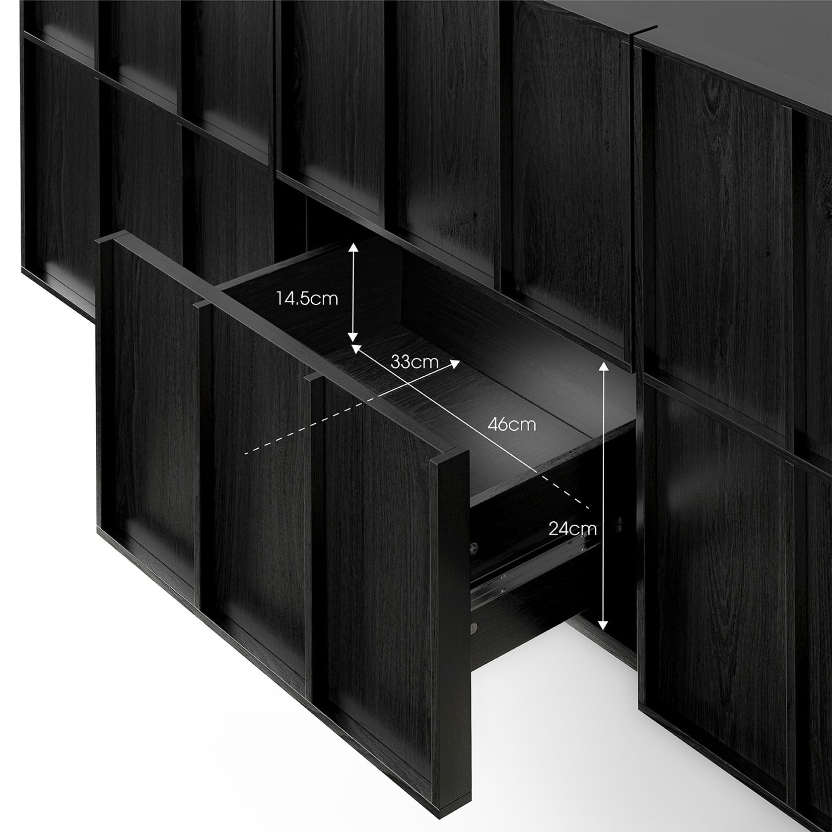 Linea 160cm Sideboard Cabinet Black Oak | L3 Home gallery detail image