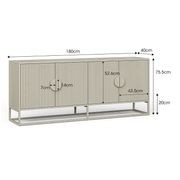 Braxton Ripple Slatted Sideboard | 180cm | Putty gallery detail image