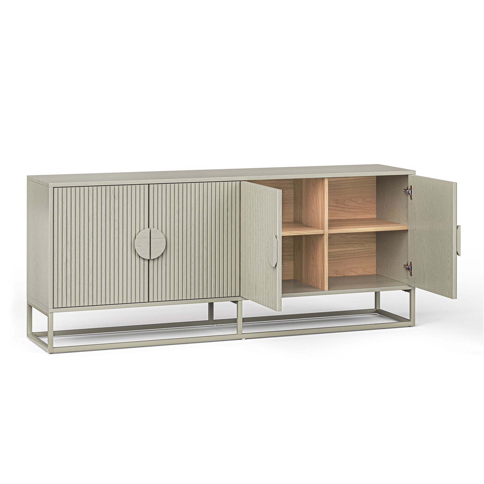 Braxton Ripple Slatted Sideboard | 180cm | Putty gallery detail image