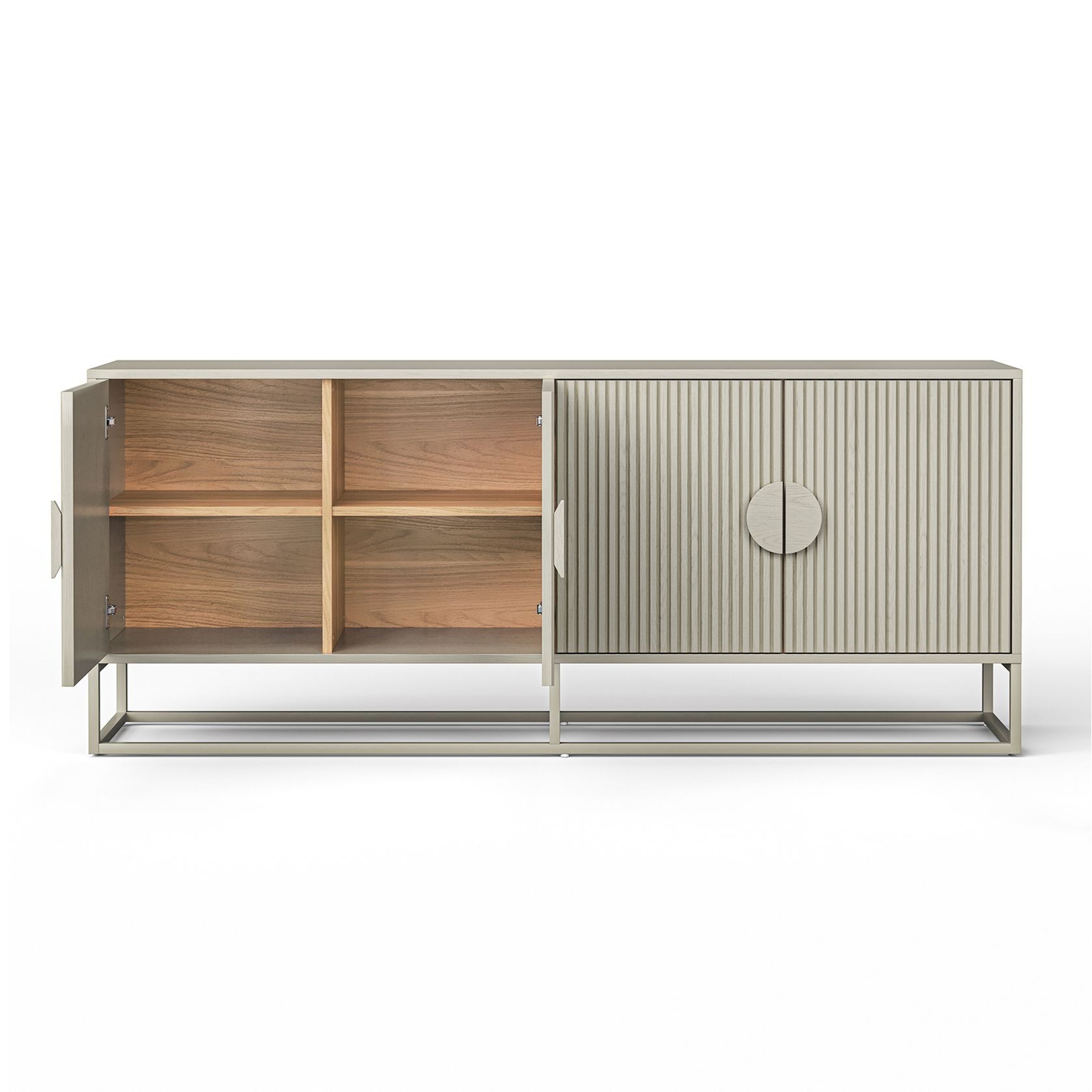 Braxton Ripple Slatted Sideboard | 180cm | Putty gallery detail image