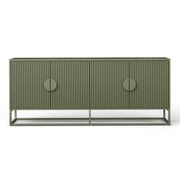 Braxton Ripple Slatted Sideboard | 180cm | Olive Green gallery detail image