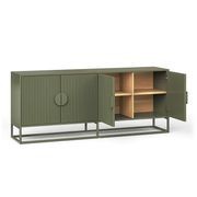 Braxton Ripple Slatted Sideboard | 180cm | Olive Green gallery detail image
