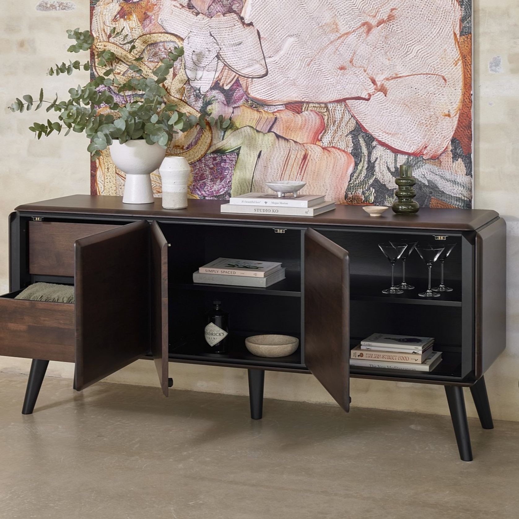 Casa Hardwood Sideboard Buffet | Arabica Walnut | 1225m gallery detail image