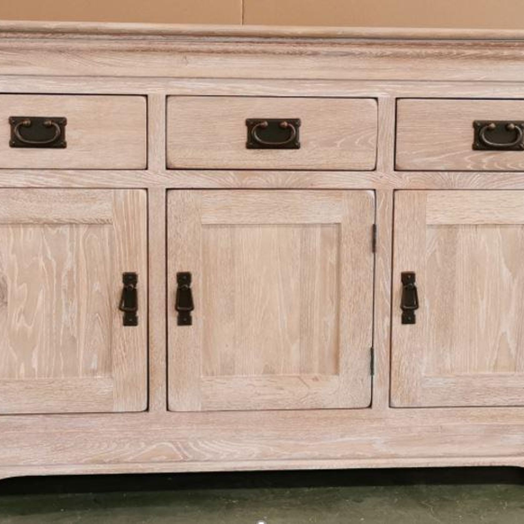 French Rustic Solid Oak Large Sideboard gallery detail image