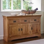 French Rustic Solid Oak Large Sideboard gallery detail image