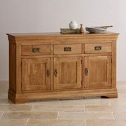 French Rustic Solid Oak Large Sideboard gallery detail image
