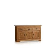 French Rustic Solid Oak Large Sideboard gallery detail image