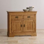 French Rustic Solid Oak Small Sideboard gallery detail image