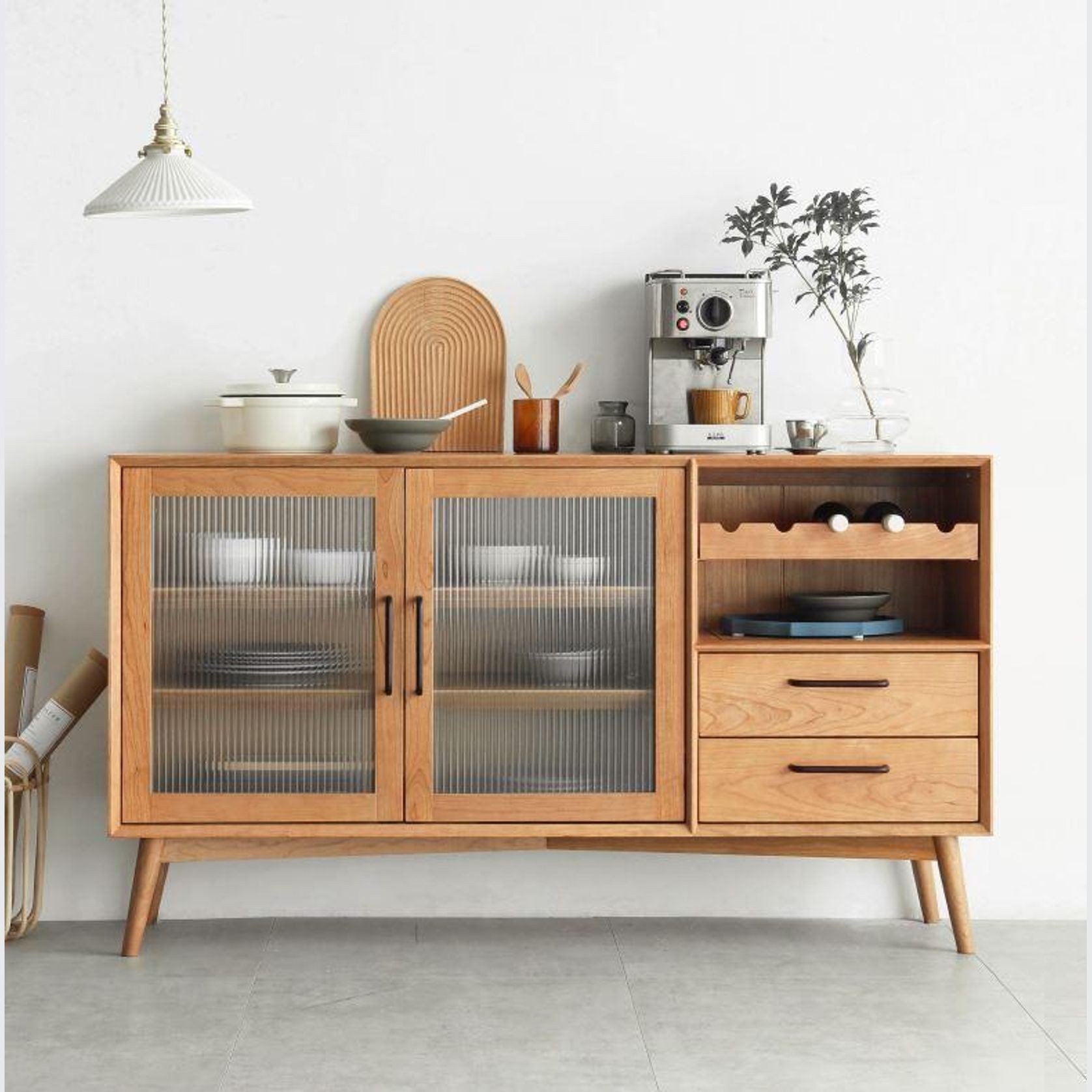 Prunus Solid Cherry Large Buffet With Hutch Dresser gallery detail image