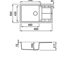 Elleci Unico Granite Insert Sink And Drainer ELGU410-40 gallery detail image