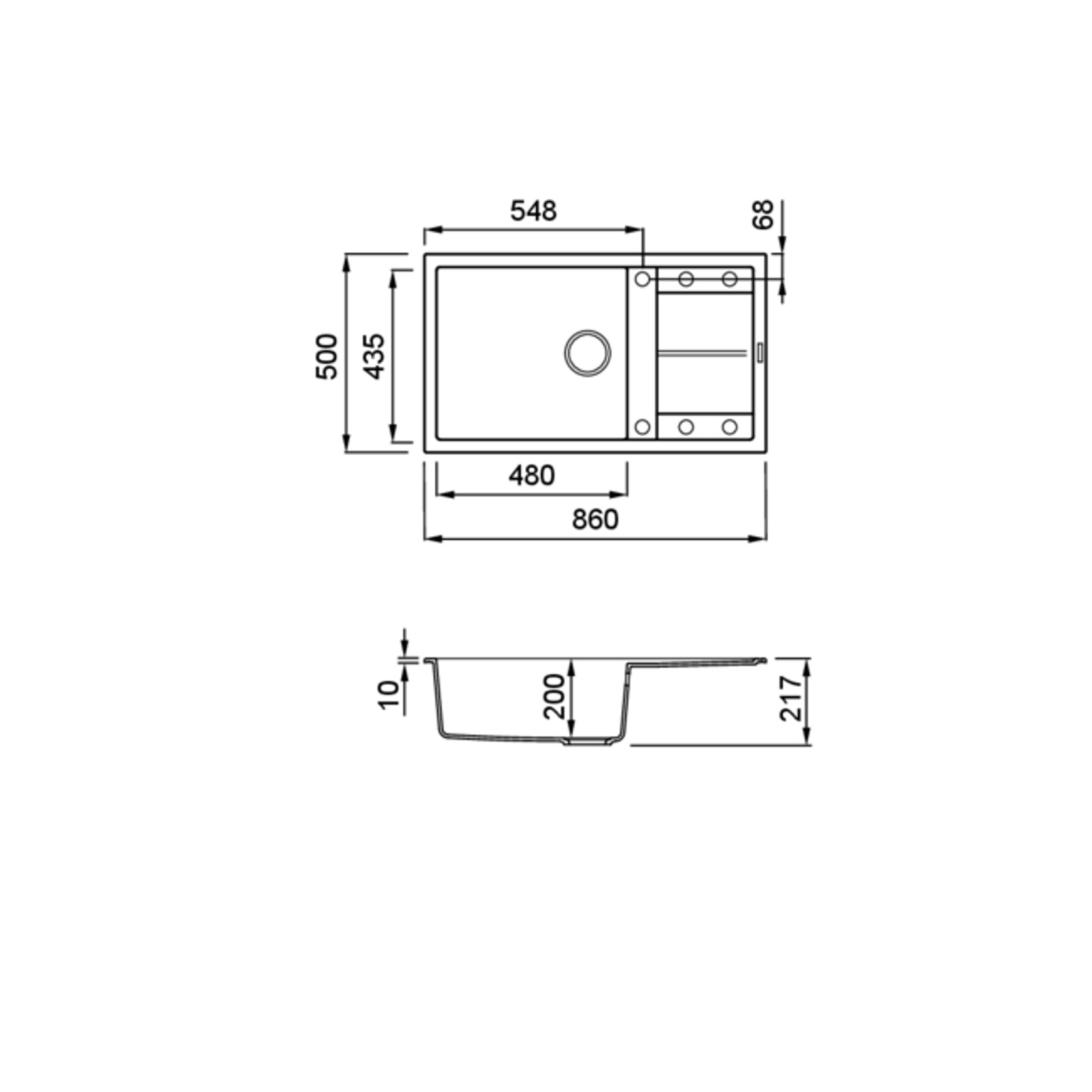 Elleci Unico Granite Insert Sink And Drainer ELGU410-40 gallery detail image