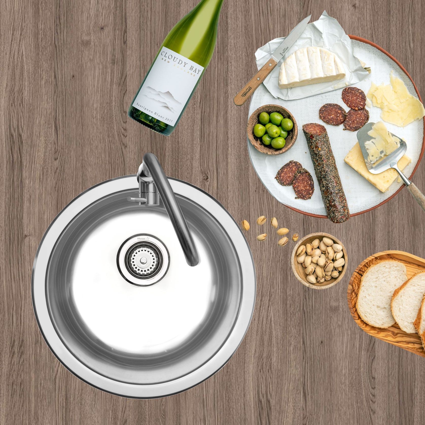 Round Pressed Stainless Steel Sinks by Mercer gallery detail image