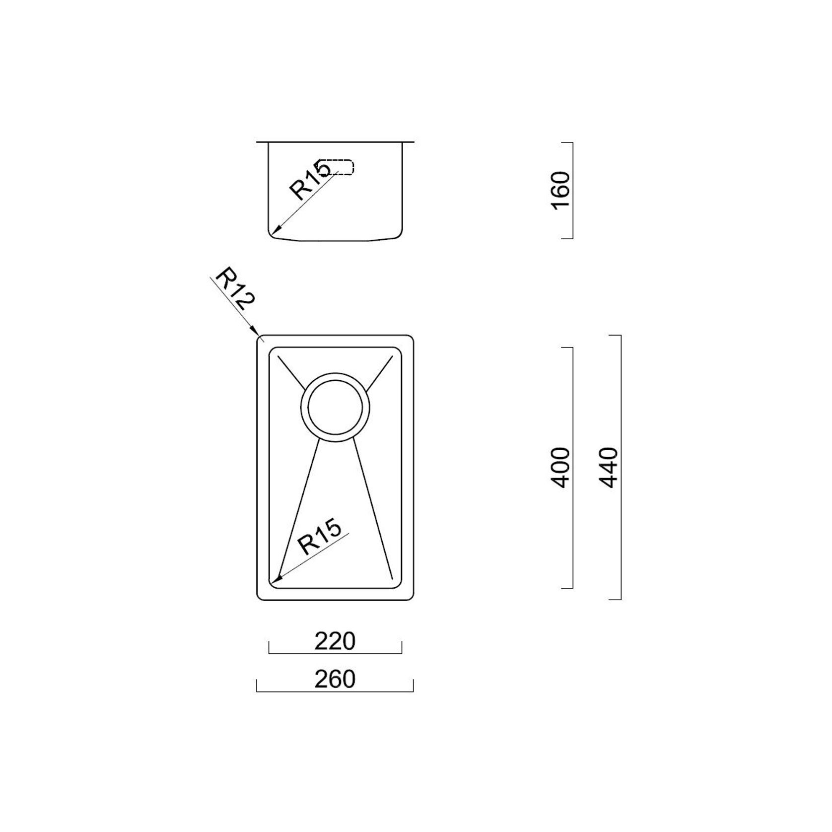 BURNS & FERRALL BDM R15 SINGLE SINK (BDM260) gallery detail image