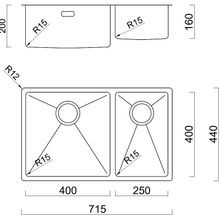 Burns & Ferrall BDM R15 Double Sink (BDM400LH) gallery detail image