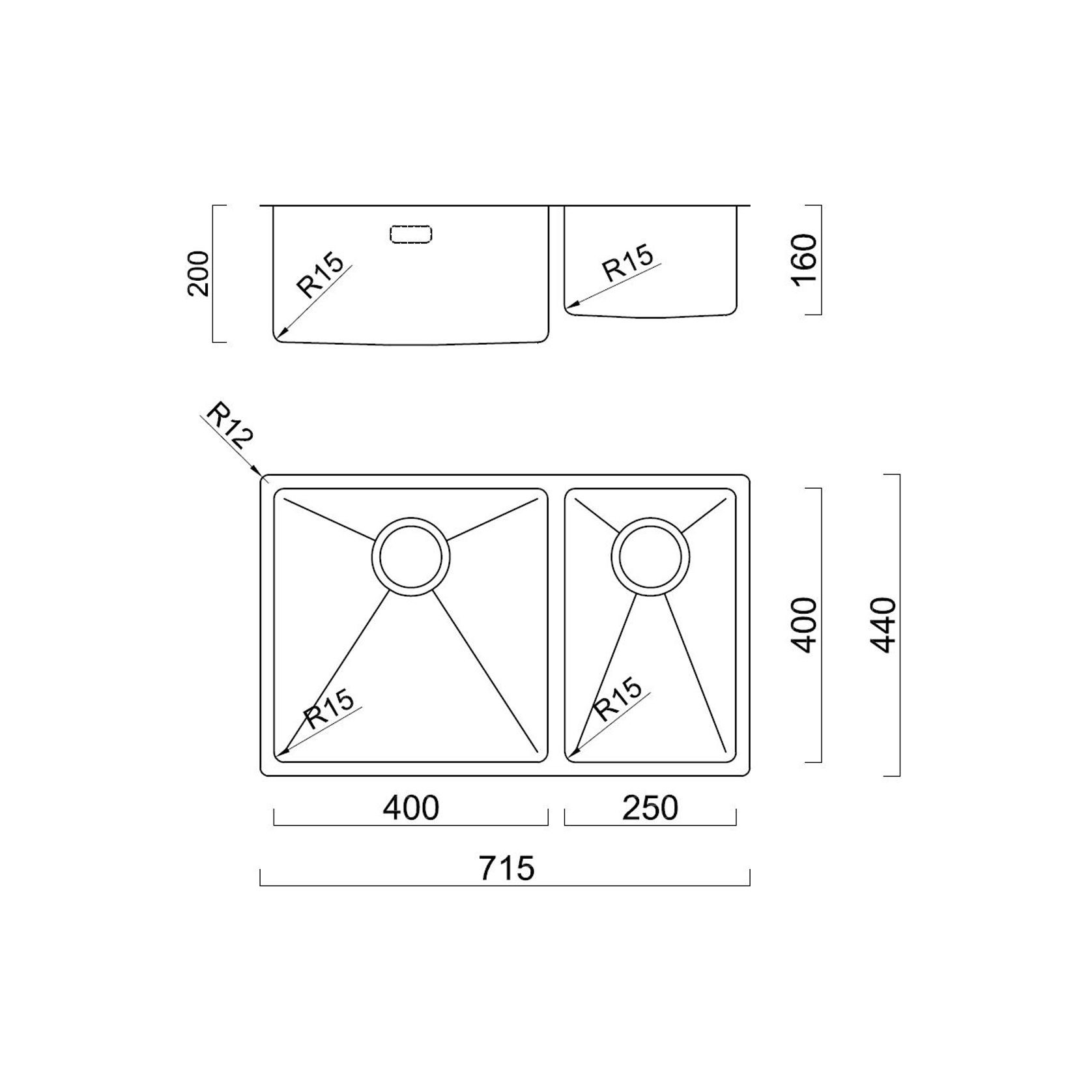 Burns & Ferrall BDM R15 Double Sink (BDM400LH) gallery detail image