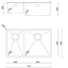 Burns & Ferrall BDM R15 Double Sink (BDM400RH) gallery detail image