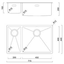 Burns & Ferrall BDM R15 Double Sink (BDM450RH) gallery detail image