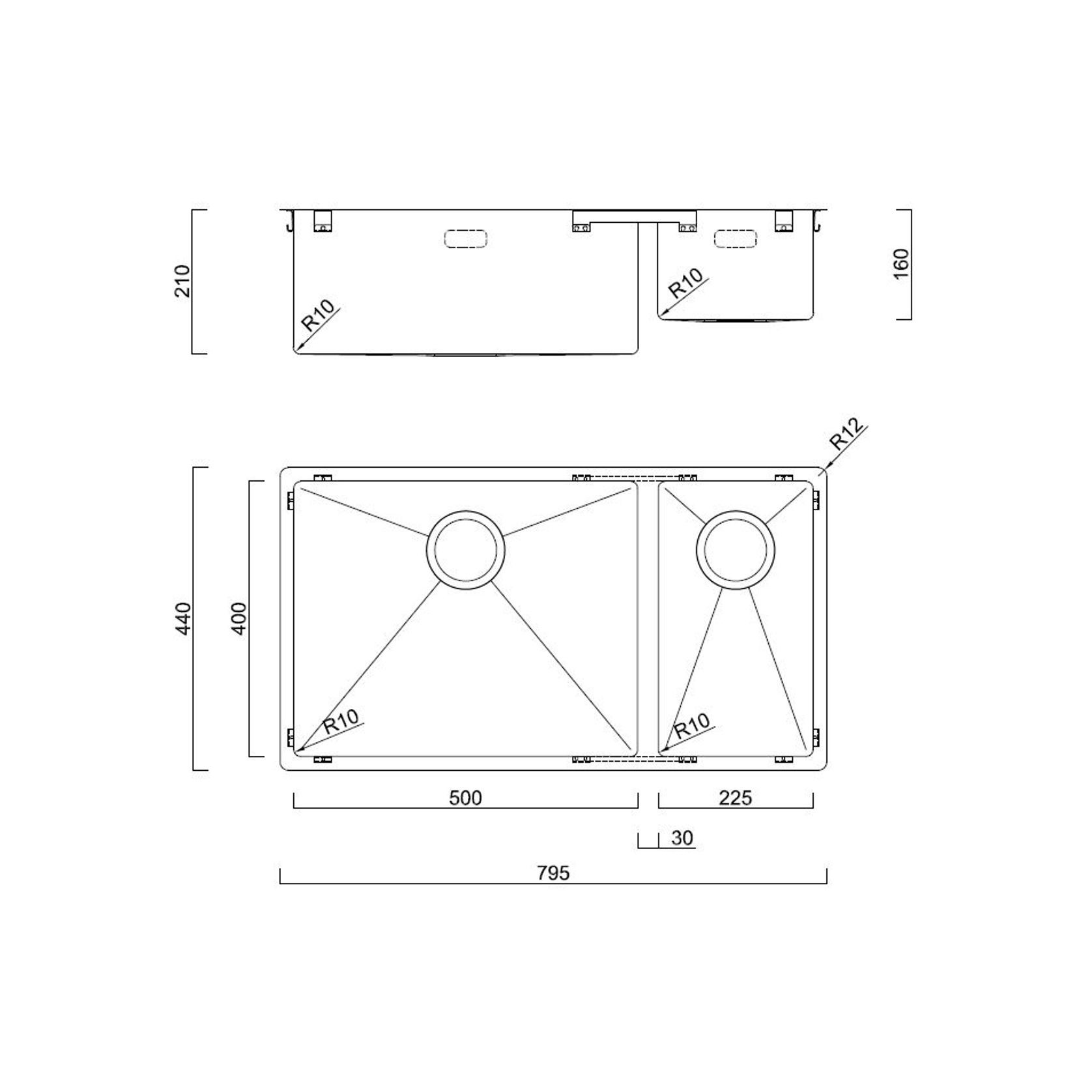 Burns & Ferrall BDM R15 Double Sink (BDM795LH) gallery detail image