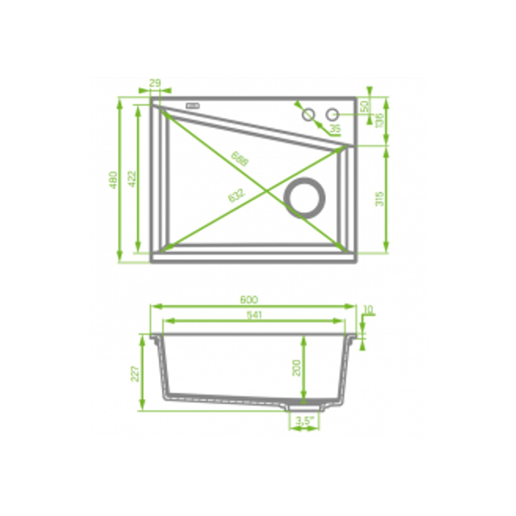 Laveo Granite Stone Sink Single Bowl LO-SBG410T gallery detail image