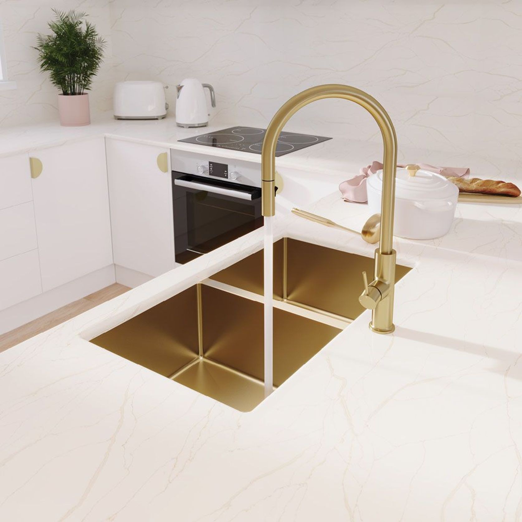 Hana 27L/27L Double Kitchen Sink | 760 x 450 gallery detail image