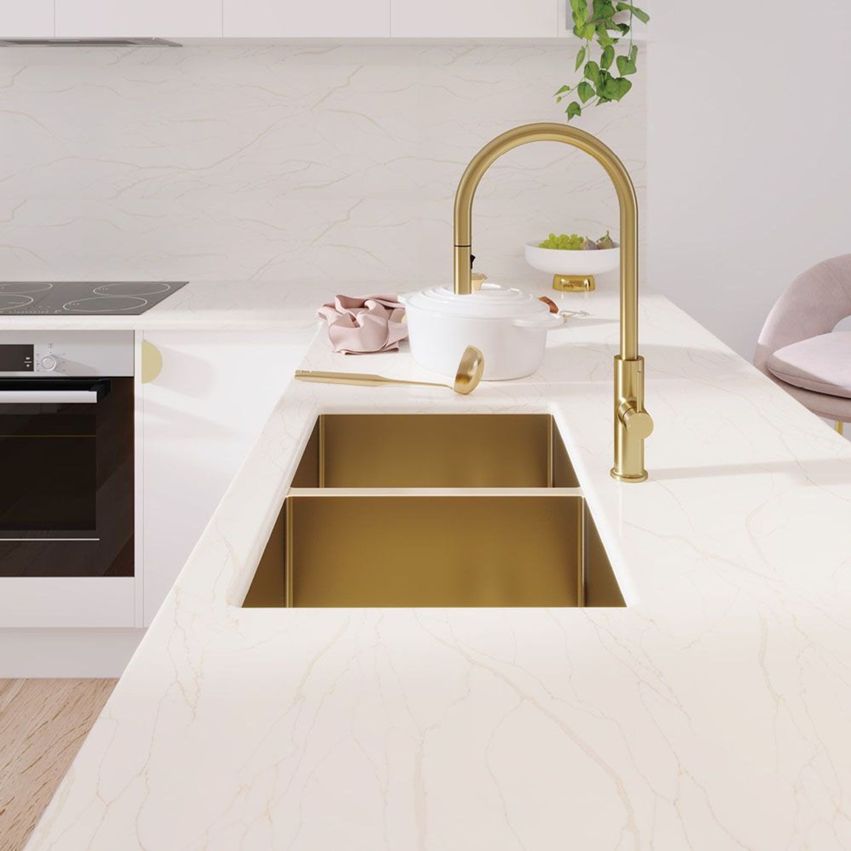 Hana 27L/27L Double Kitchen Sink | 760 x 450 gallery detail image