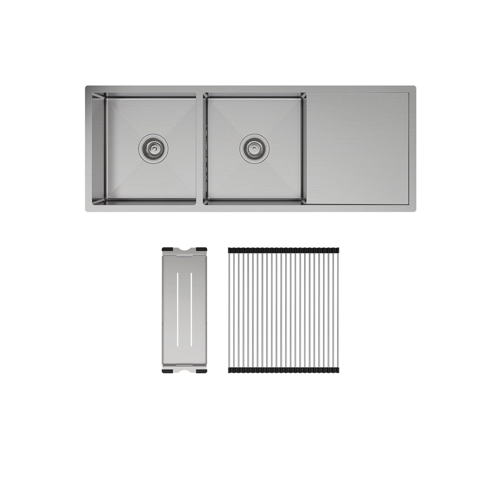 Hana 29L/29L Double Kitchen Sink with Drainer gallery detail image