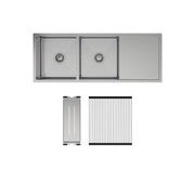 Hana 29L/29L Double Kitchen Sink with Drainer gallery detail image