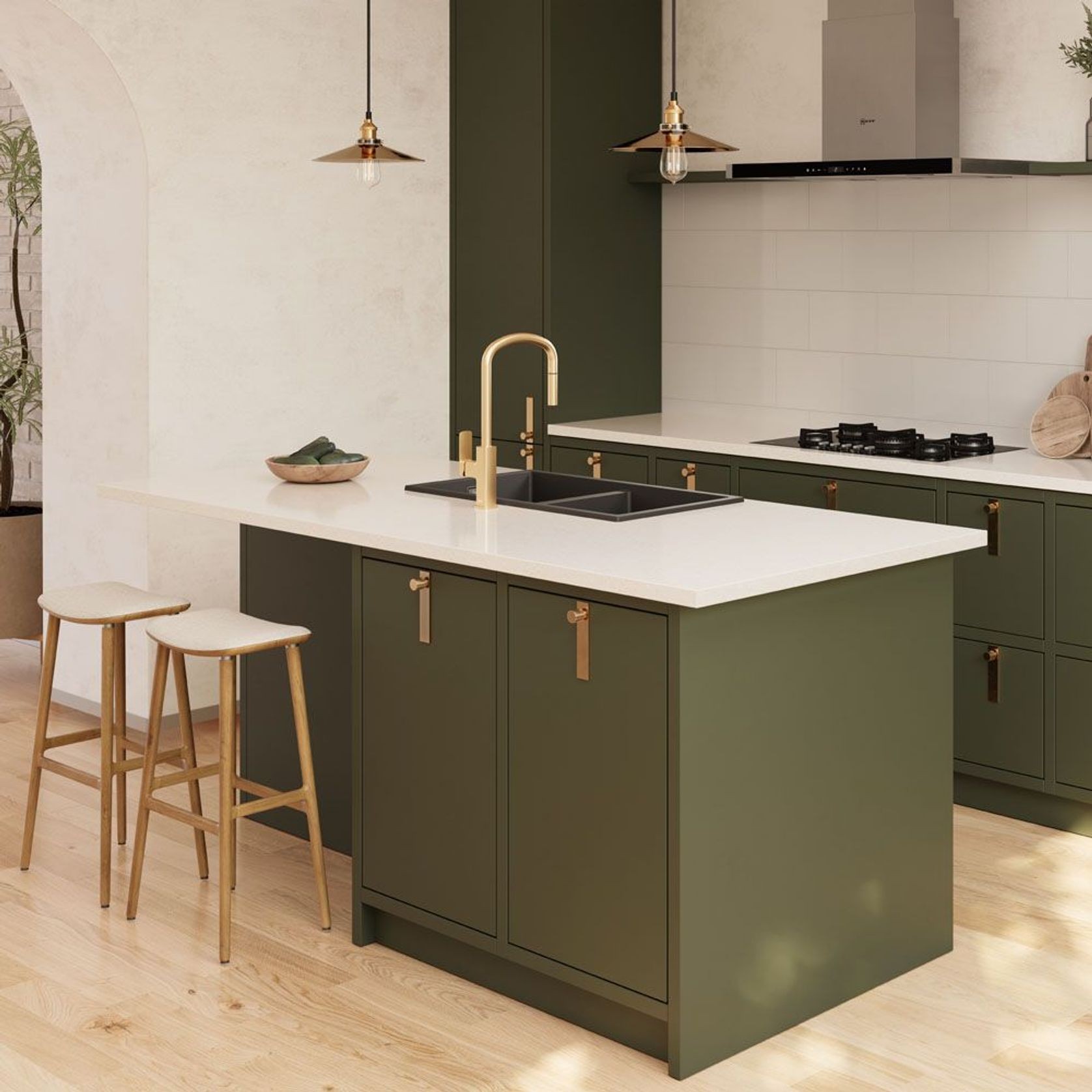 Kuro Granite 34L/34L Double Bowl Kitchen Sink gallery detail image