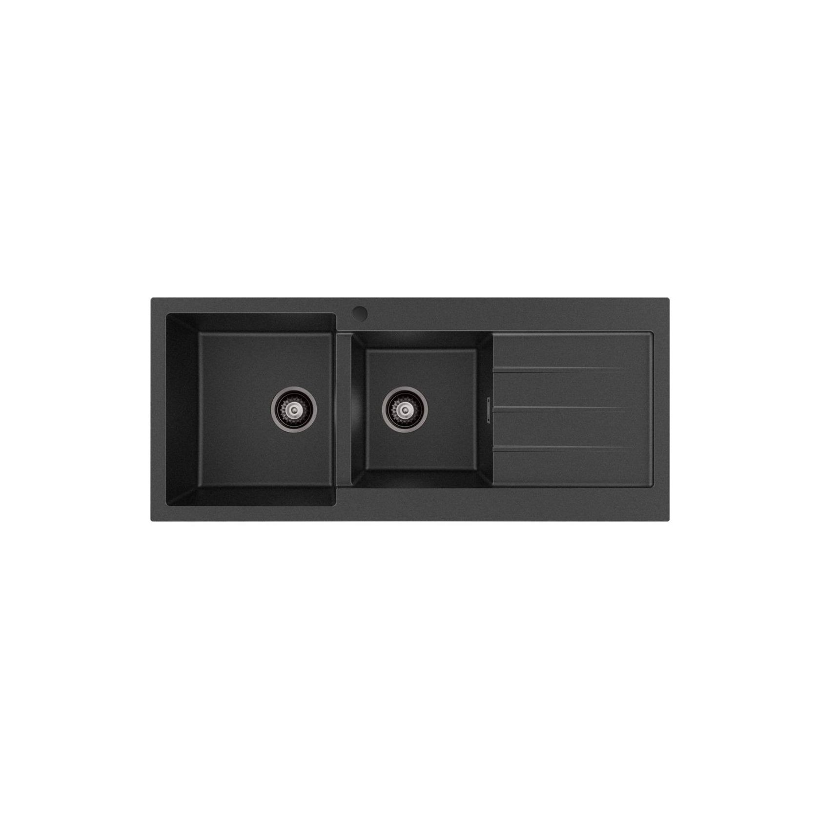 Kuro Granite 32L/22L Double Kitchen Sink with Drainer gallery detail image