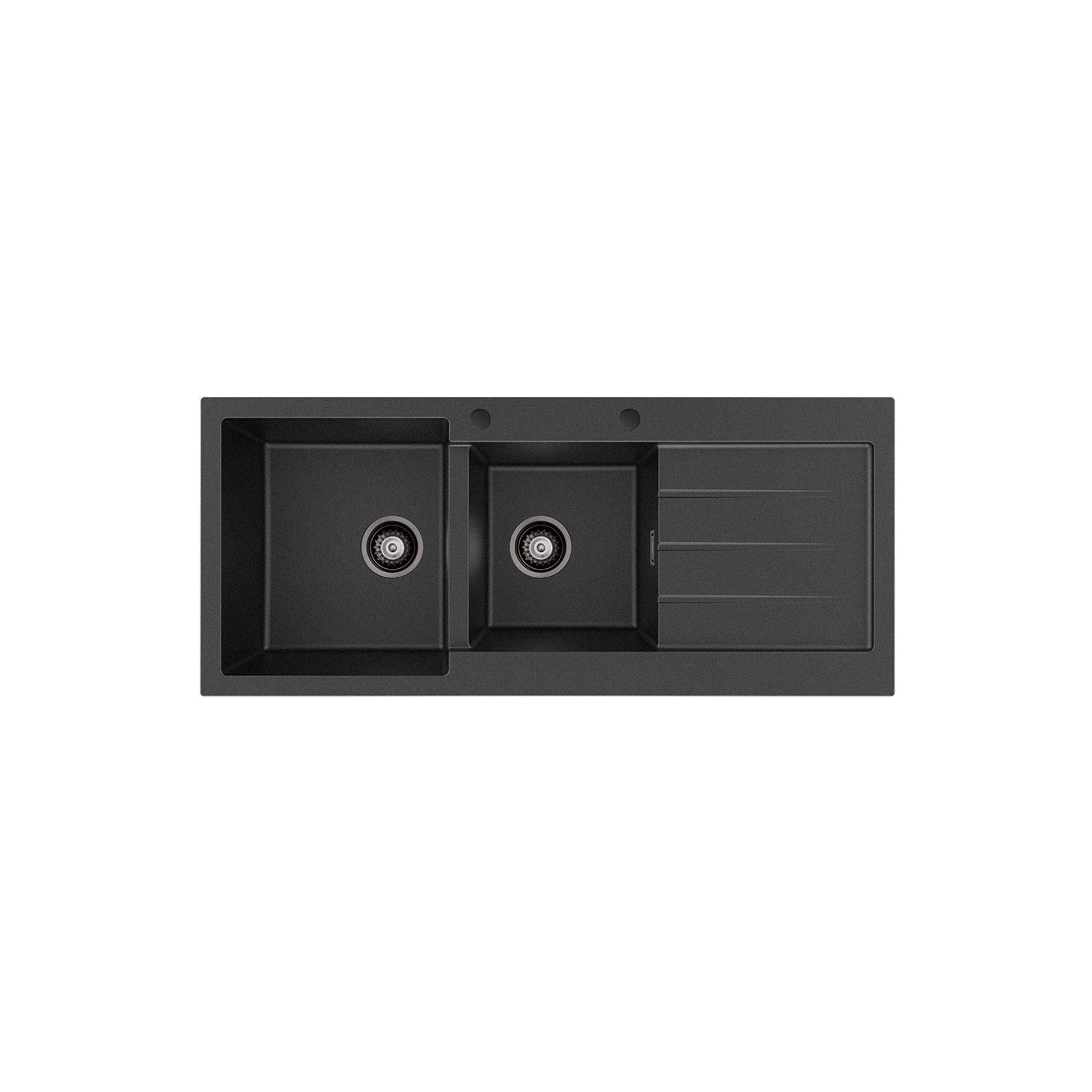 Kuro Granite 32L/22L Double Kitchen Sink with Drainer gallery detail image