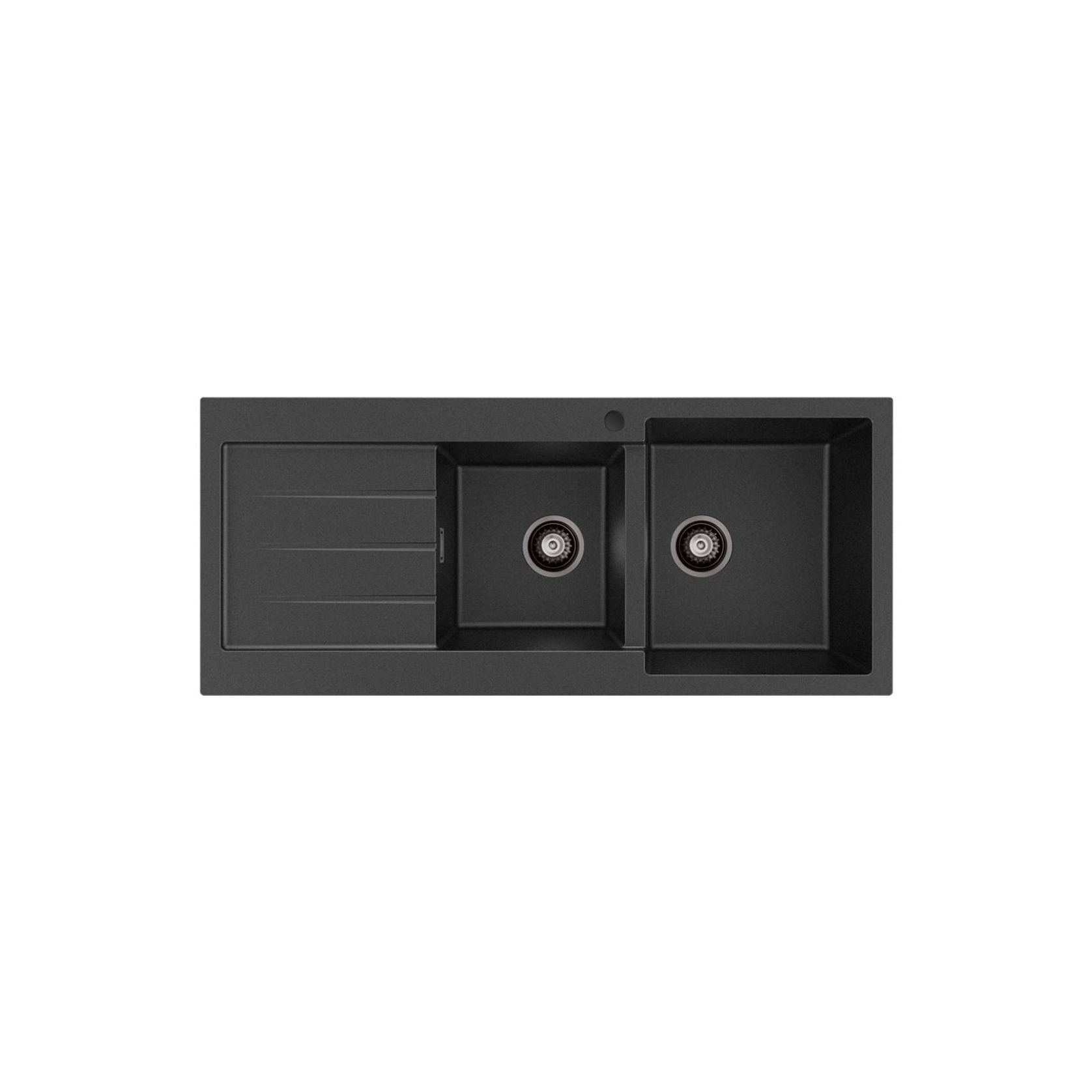 Kuro Granite 32L/22L Double Kitchen Sink with Drainer gallery detail image
