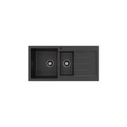 Kuro Granite 32L/14L Double Kitchen Sink with Drainer gallery detail image