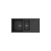 Kuro Granite 32L/14L Double Kitchen Sink with Drainer gallery detail image