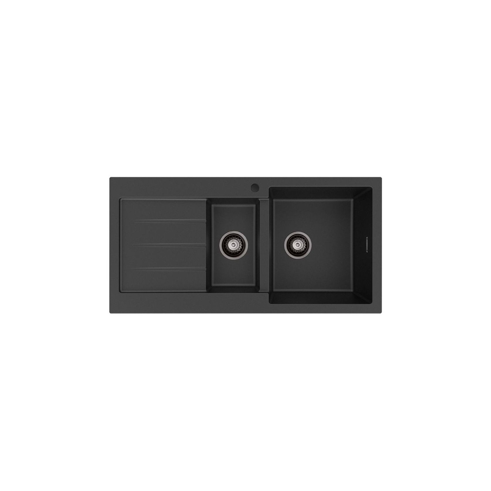 Kuro Granite 32L/14L Double Kitchen Sink with Drainer gallery detail image