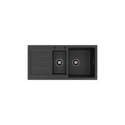 Kuro Granite 32L/14L Double Kitchen Sink with Drainer gallery detail image