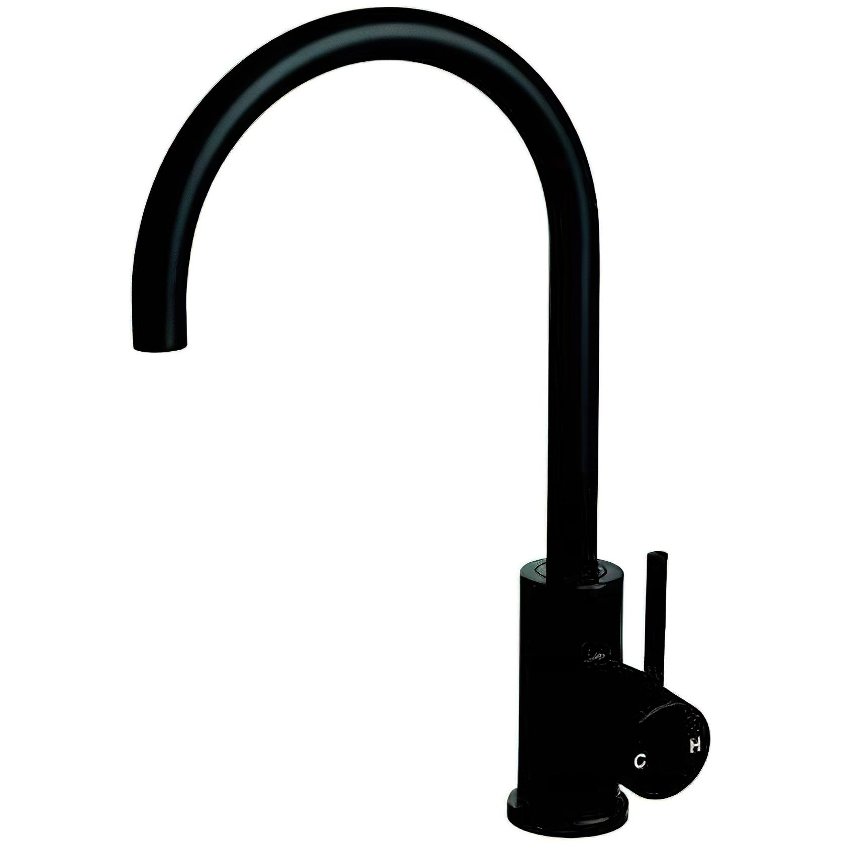 Platinum Gooseneck Sink Mixer Black gallery detail image
