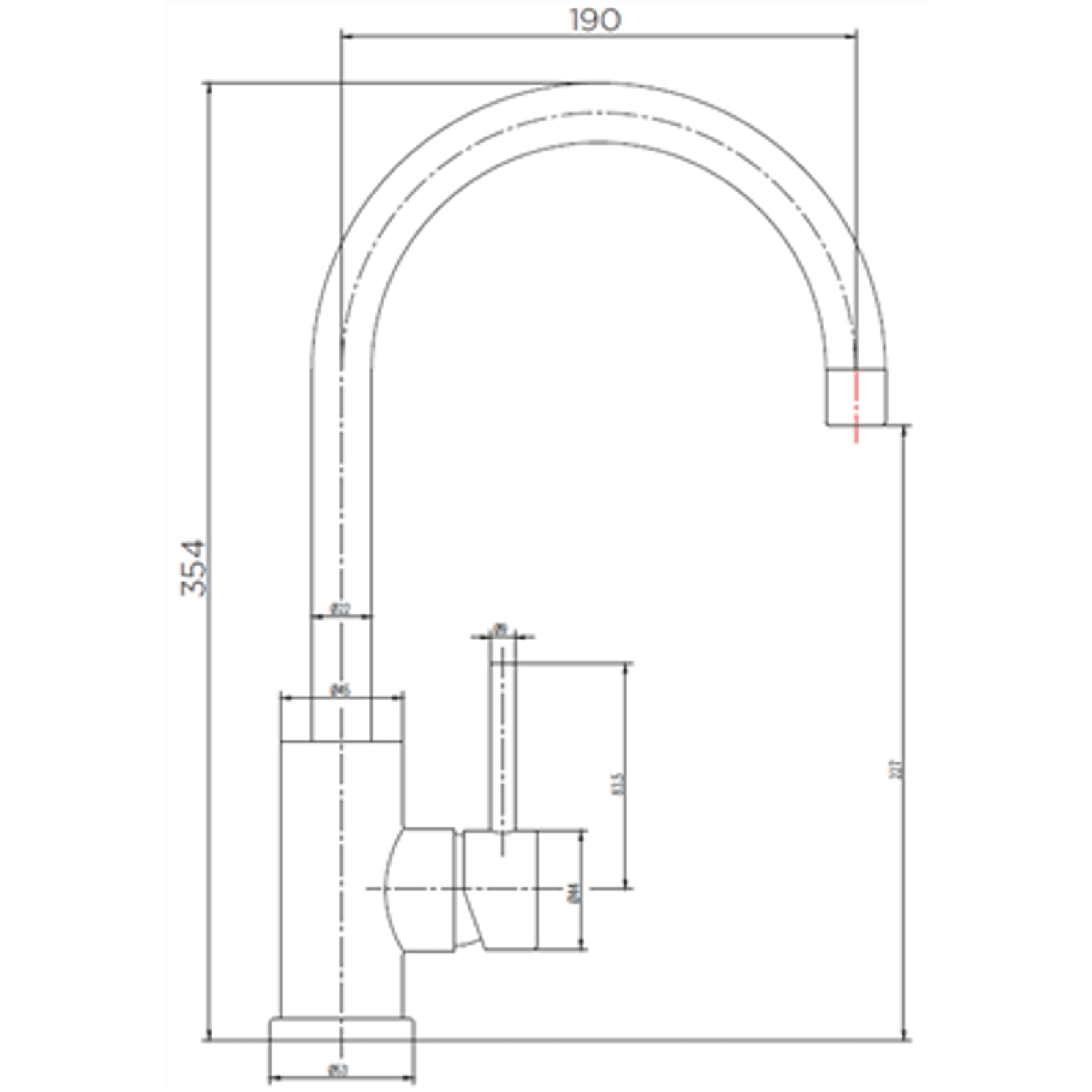 Platinum Gooseneck Sink Mixer Black gallery detail image