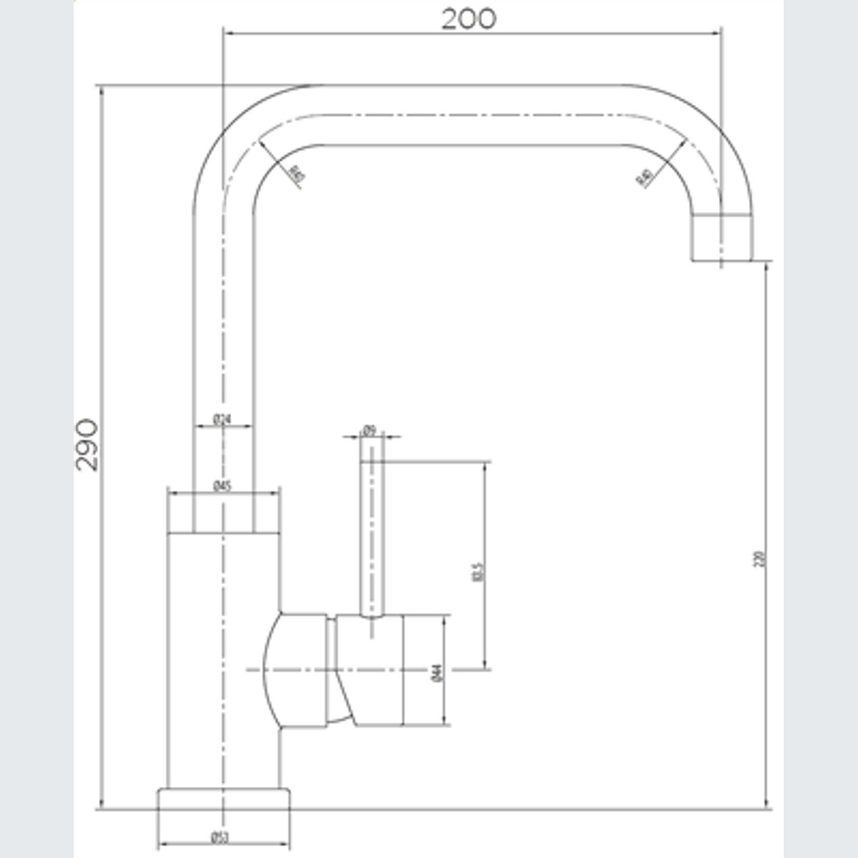 Platinum Squareneck Sink Mixer Chrome gallery detail image