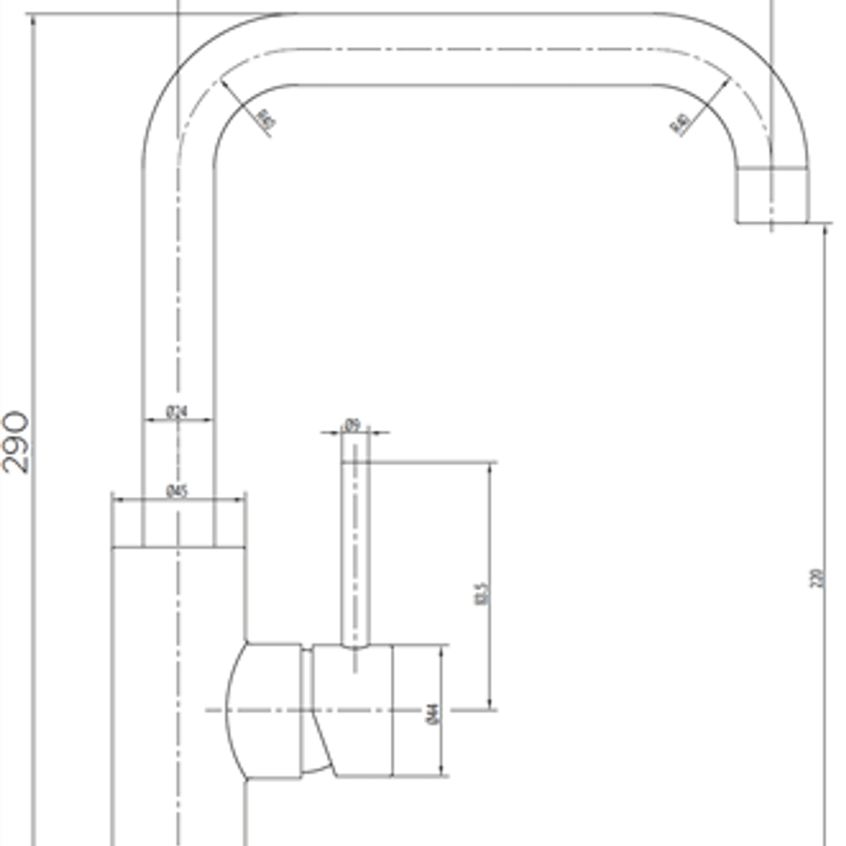 Platinum Squareneck Mixer Black gallery detail image
