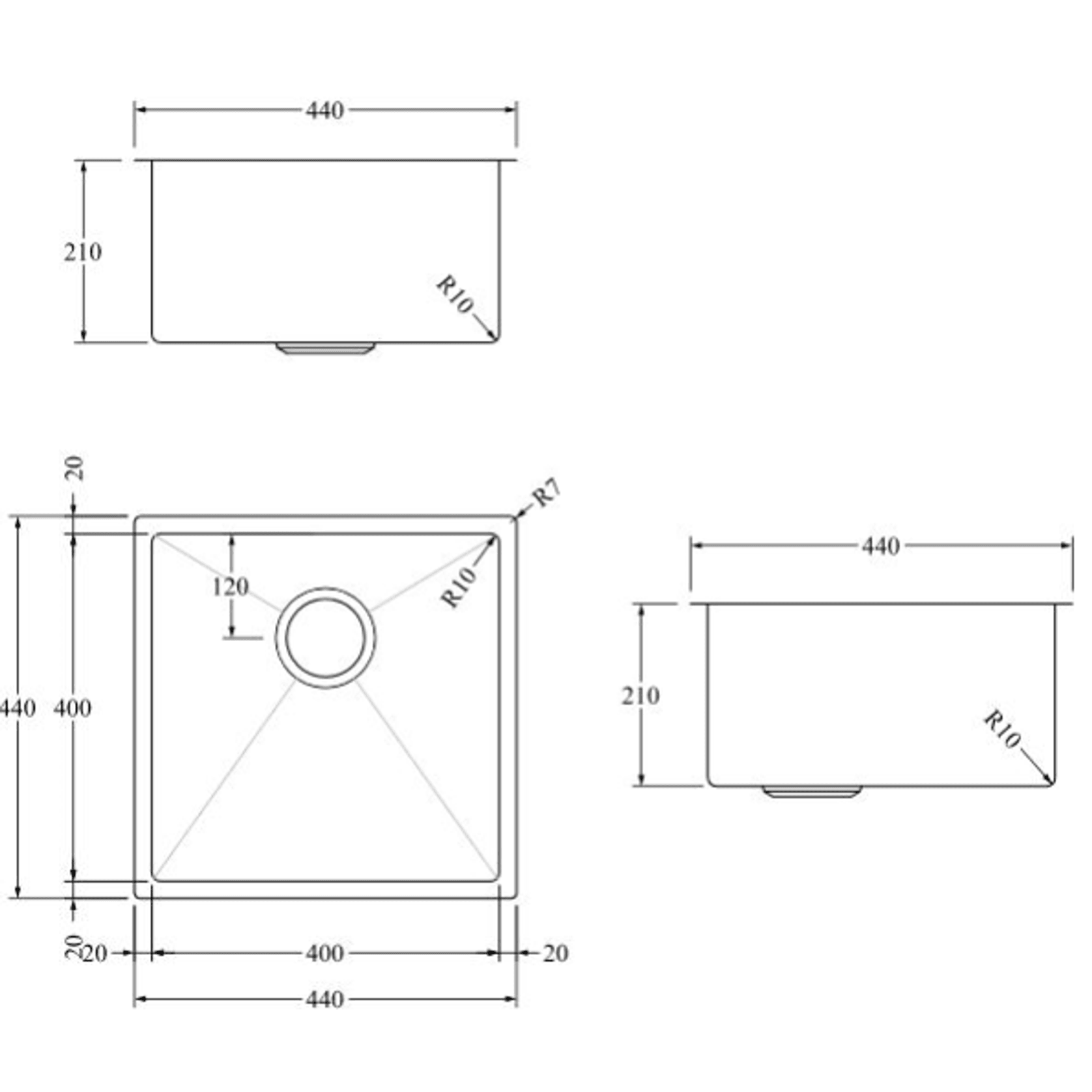 Aspen PVD 400mm Single Kitchen Sinks gallery detail image