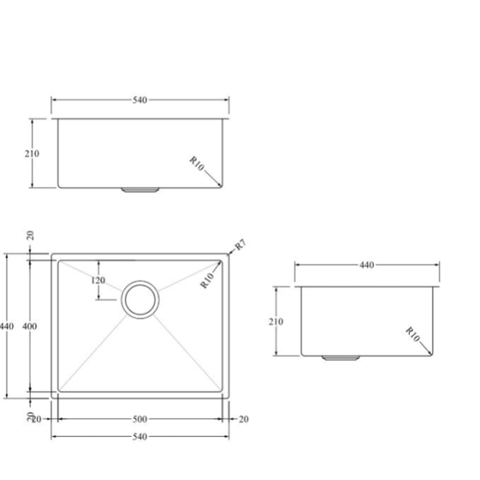 Aspen PVD 500mm Single Kitchen Sinks gallery detail image