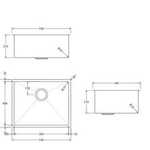 Aspen PVD 500mm Single Kitchen Sink Brushed Brass gallery detail image